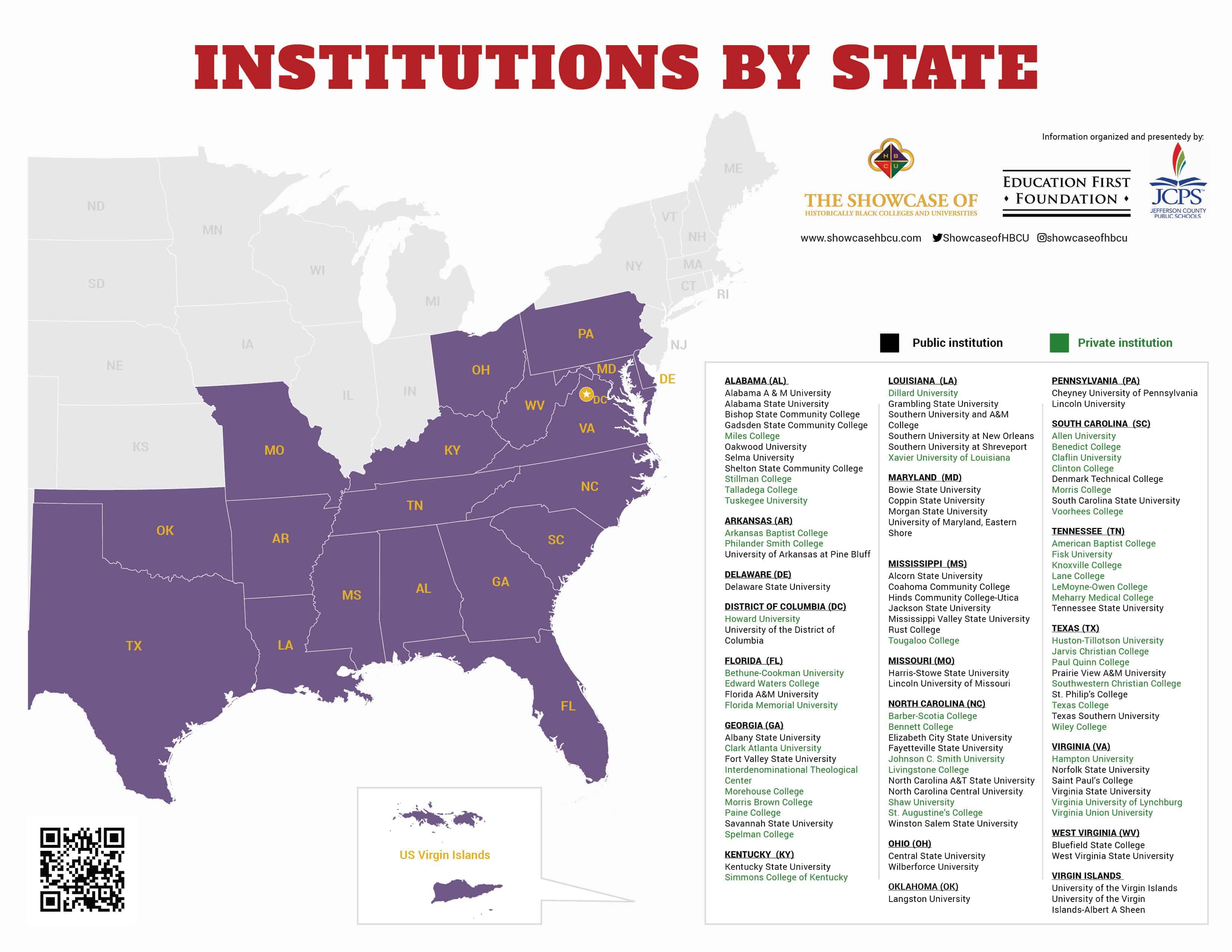map of HBCU institutions